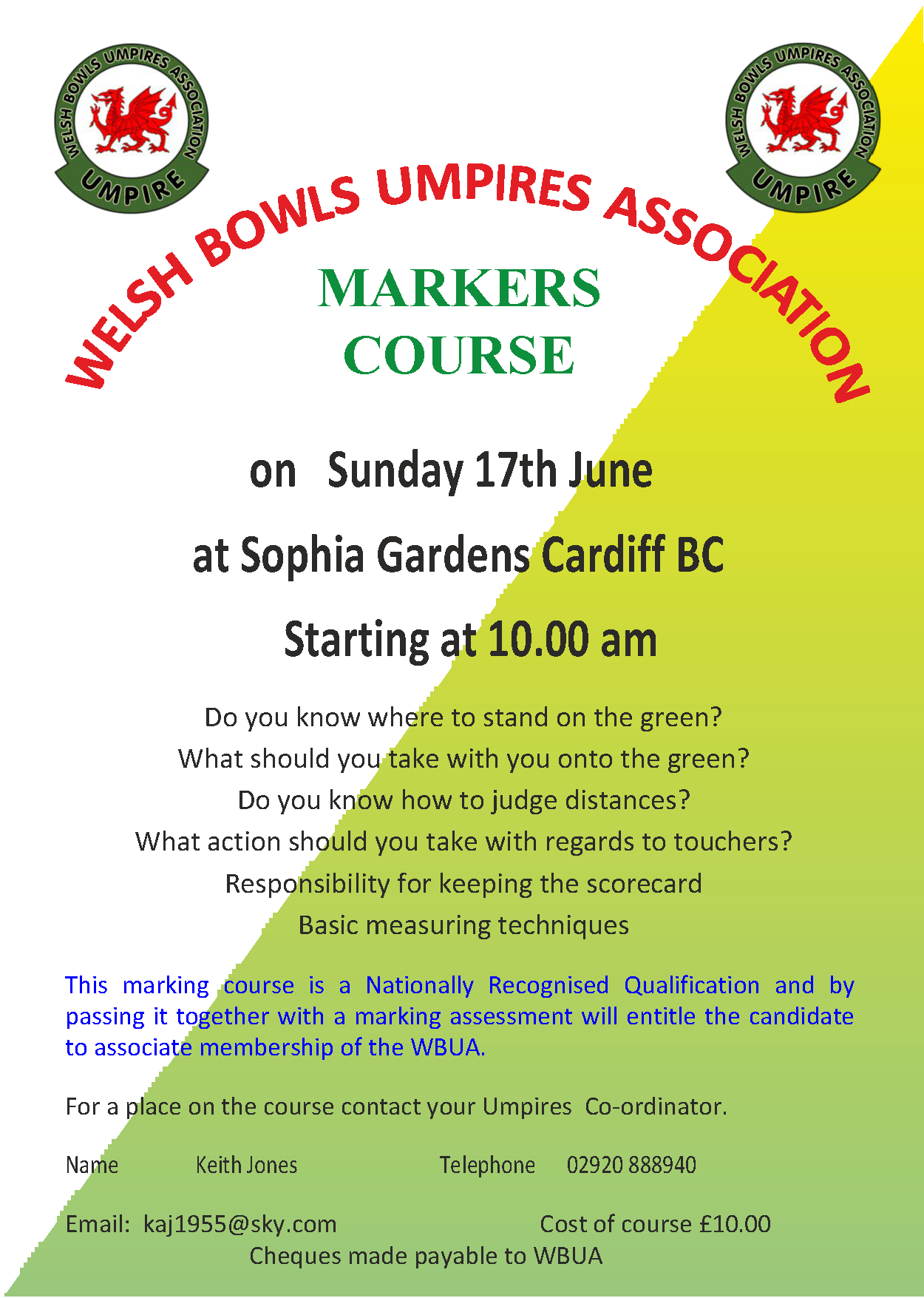 Marking Course Cardiff 2018